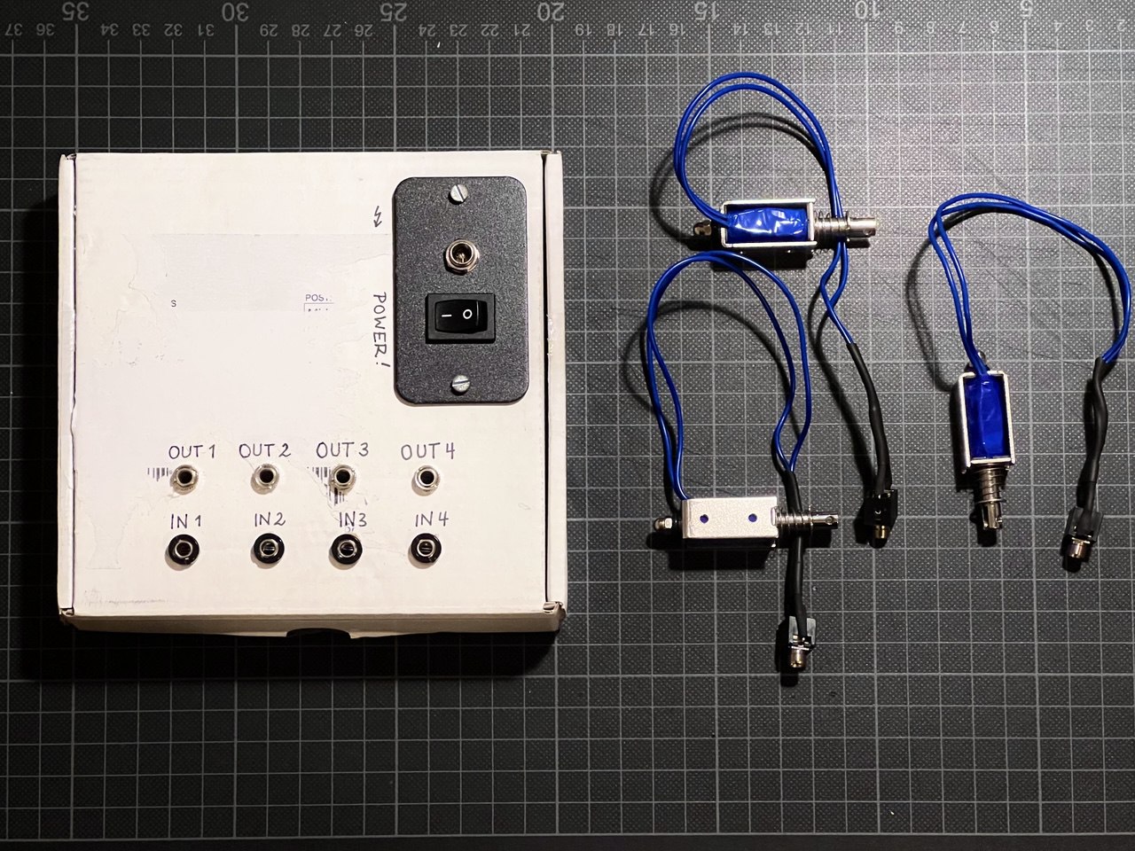 Assembled box with writing on it