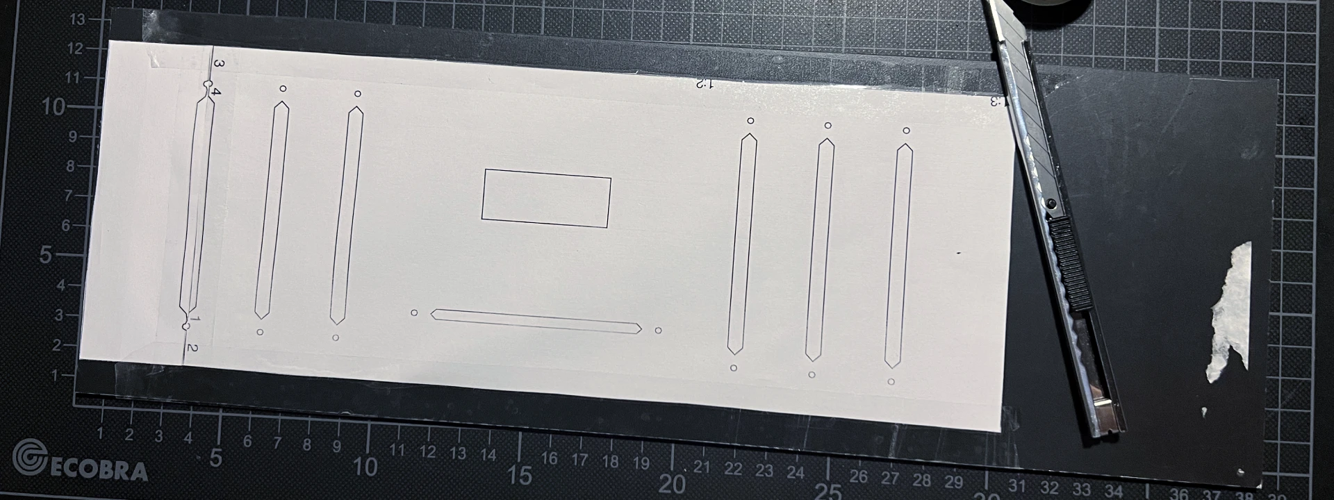 Pattern glued to the foam board