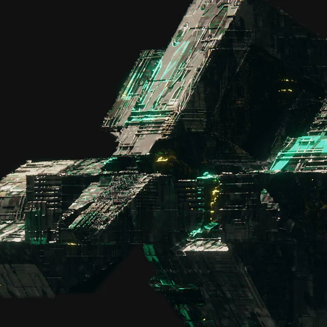 I spent some time in April building a mesh and surface generator for spaceships. The abstract baseshapes are combined with predefined symmetries, but can also show asymmetrical features. A greeble shader displaces the surfaces and helps define the scale of the spaceships.
